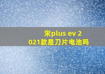 宋plus ev 2021款是刀片电池吗